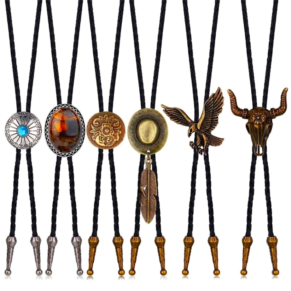 New beautiful set of 6 western bolo leather ties.   I have many others available